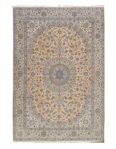 Ivory Persian Nain Silk & Wool Rug - 13' x 20'