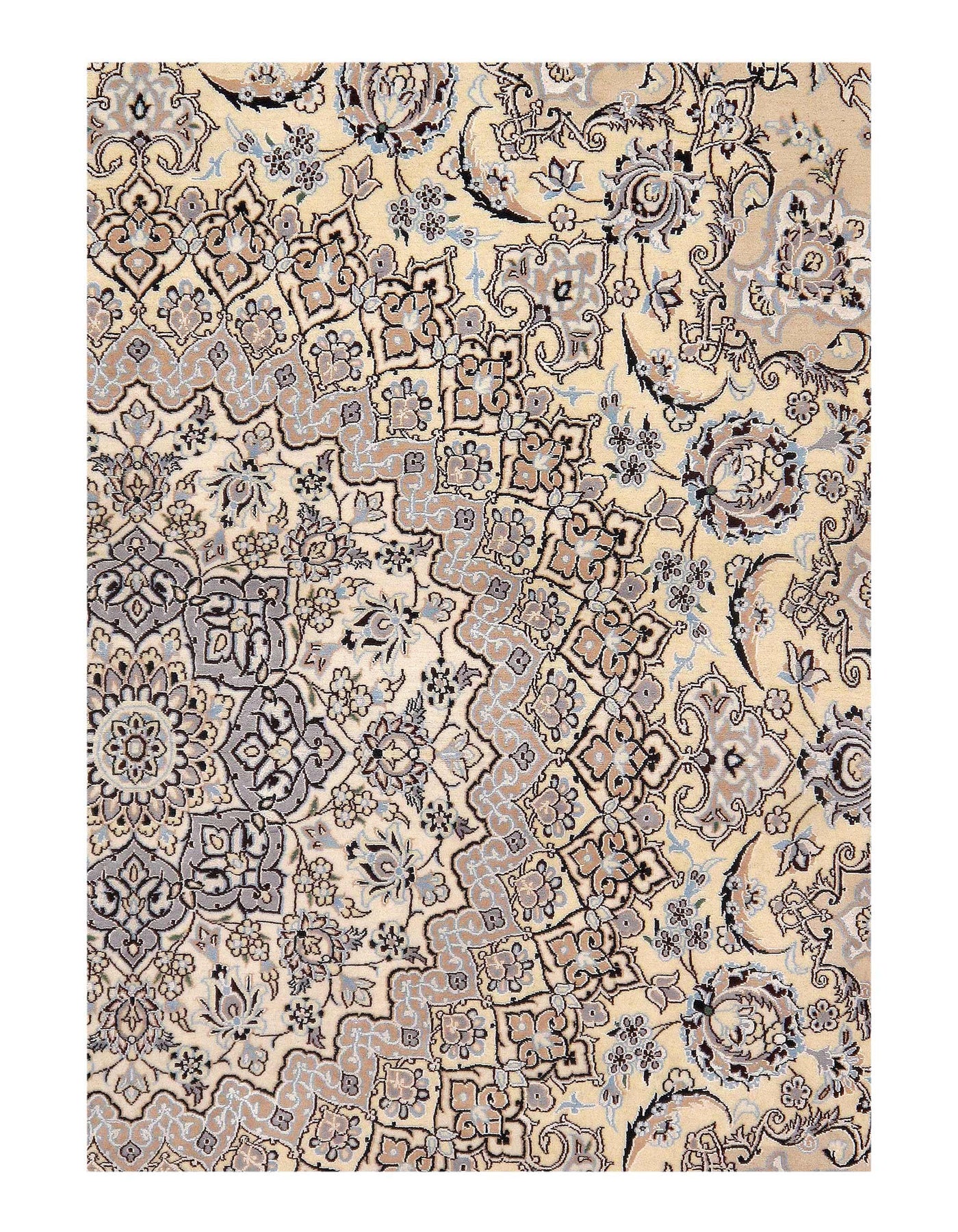 Ivory Persian Nain Silk & Wool Rug - 13' x 20'
