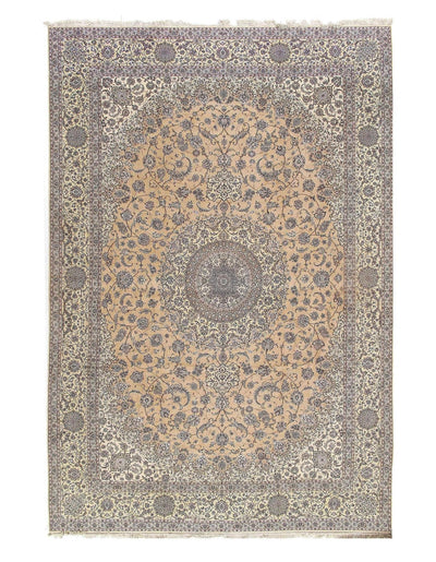 Canvello Ivory Silkroad Nain Silk & Wool Rug - 13' x 20' - Canvello