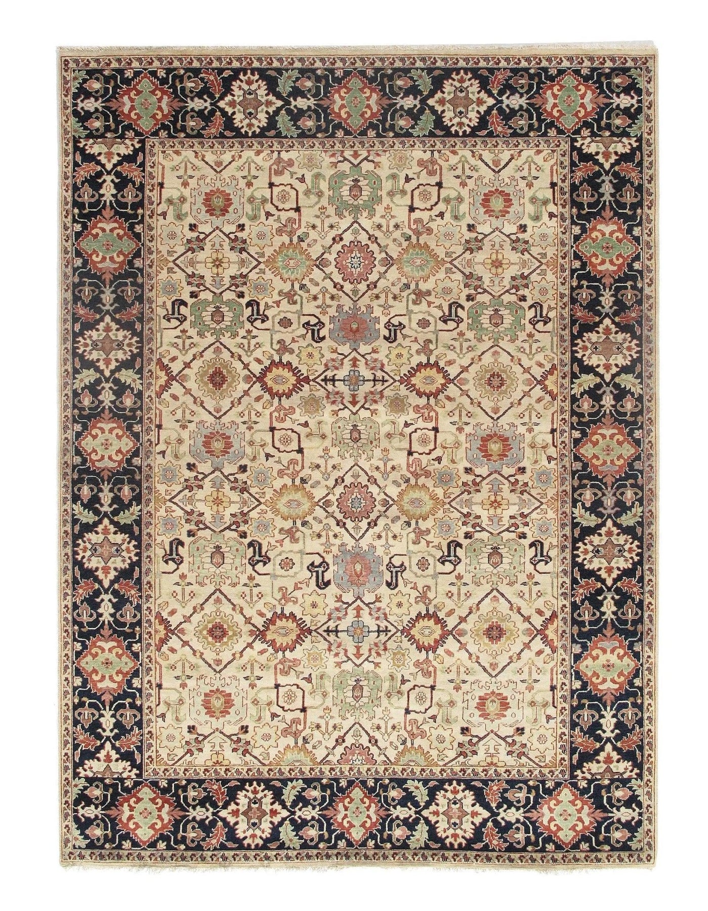Ivory Persian Serapi design Rug - 9' X 12' - Canvello