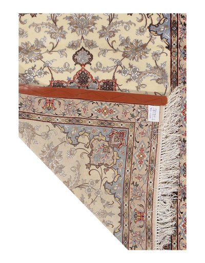 Canvello Ivory Silkroad silk & wool Isfahan Rug - 3' X 4'2" - Canvello