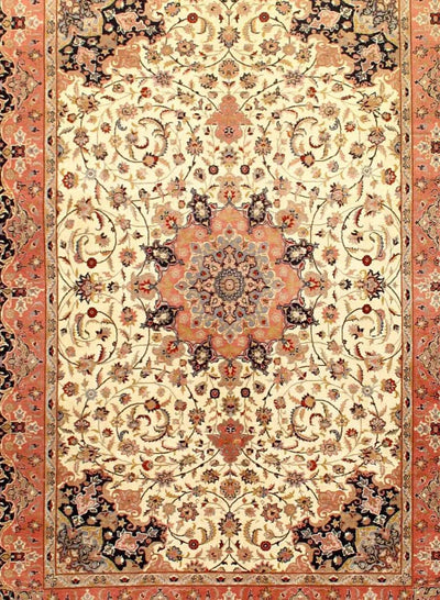 Canvello Ivory Silkroad Tabriz Design 6' X 9' - Canvello