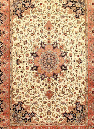 Ivory Persian Tabriz Design 6' X 9'