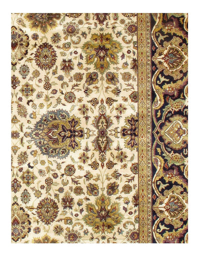 Canvello Ivory Silkroad Tabriz Design Rug - 8'11'' X 11'11'' - Canvello