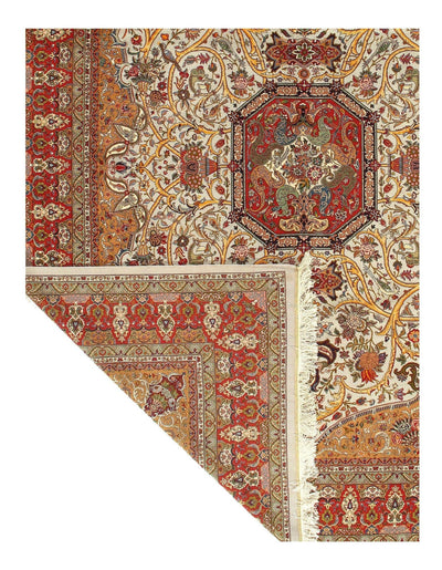 Canvello Ivory Silkroad Tabriz Rug - 10' X 13' - Canvello