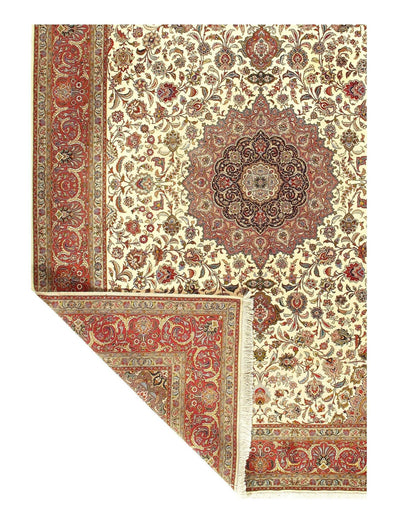 Canvello Ivory Silkroad Tabriz Rug - 8'2'' X 11'4'' - Canvello