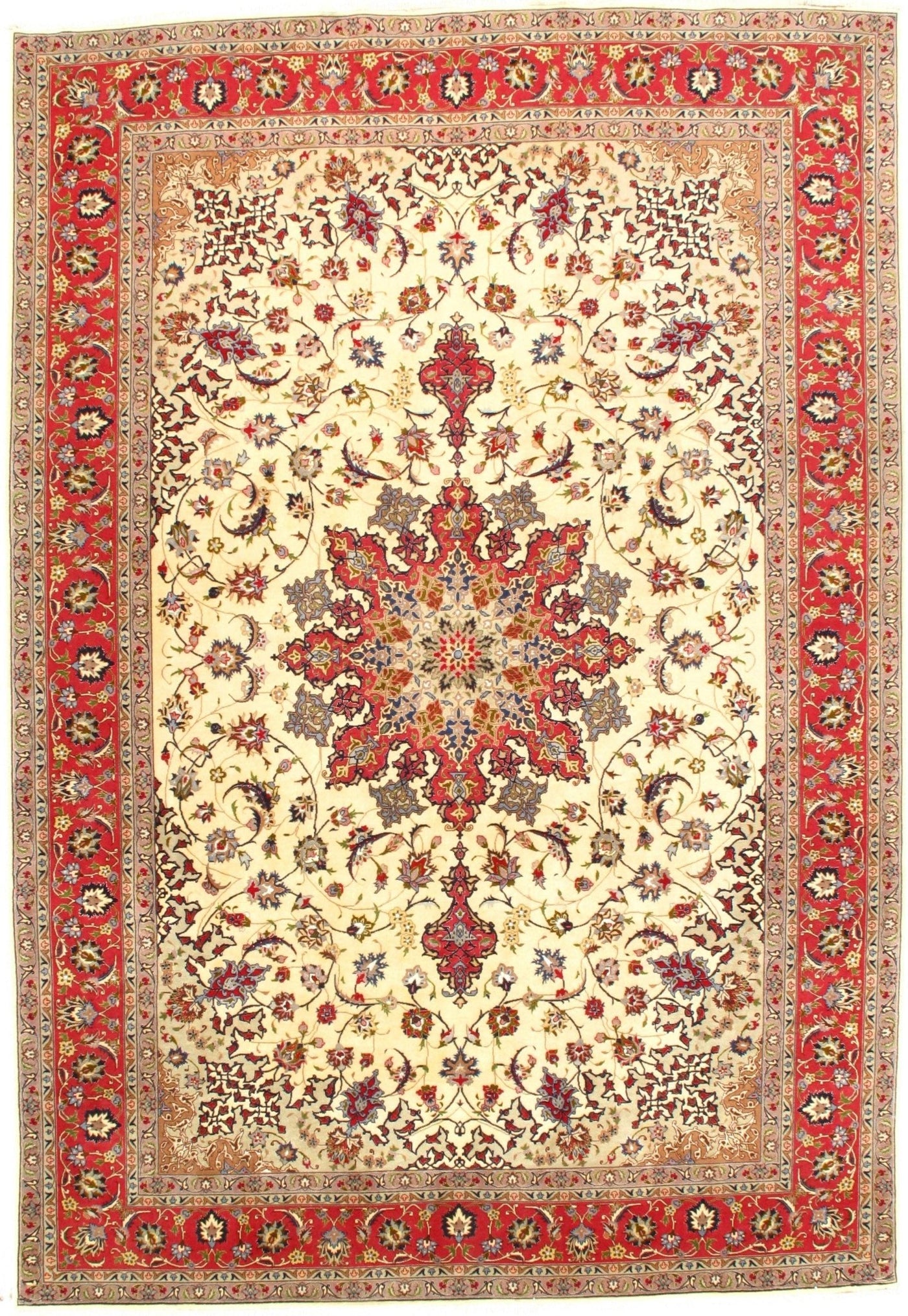 Canvello Ivory Silkroad Tabriz silk & wool 7'x10' - Canvello