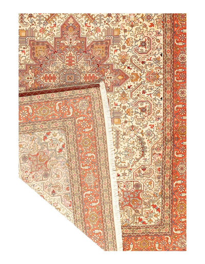 Canvello Ivory Silkroad Tabriz silk & wool Rug - 7'x10' - Canvello