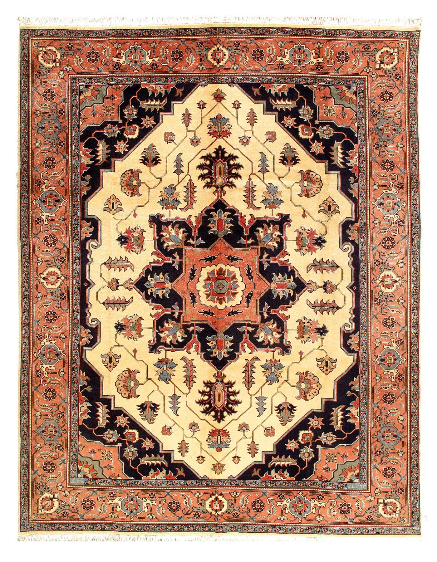 Ivory Persian Tabriz/Heriz - 9'x12'
