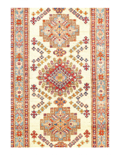 Canvello Ivory Super Kazak Lamb's Wool Runne - 2'8" X 13'6" - Canvello