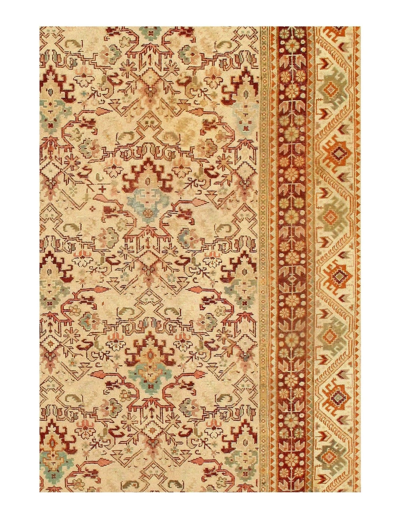 Canvello Ivory Turkish Antique Oushak Rug - 11'3'' X 17'2'' - Canvello