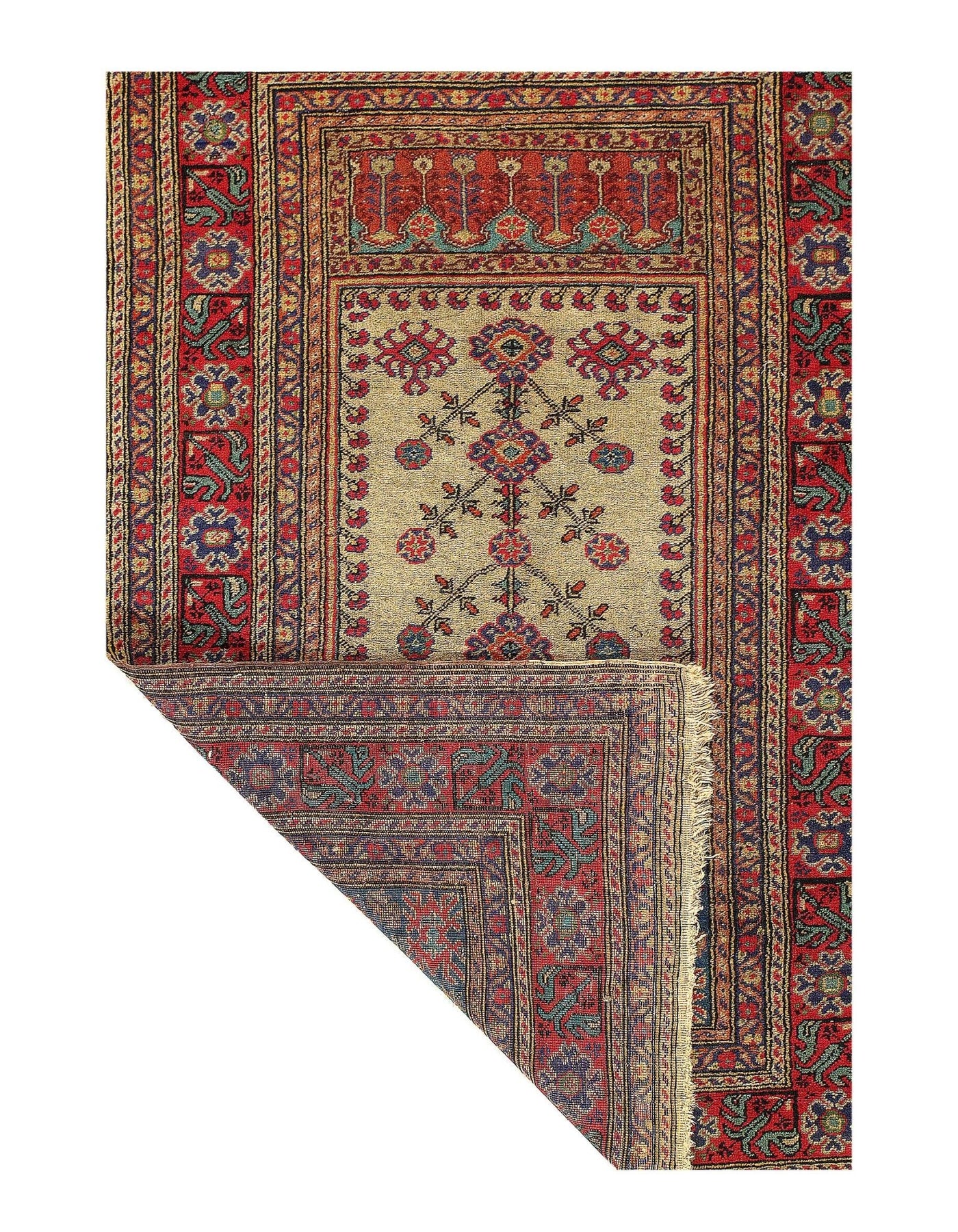 Canvello Ivory Turkish Kazak Rug 2'11'' X 4'5'' - Canvello