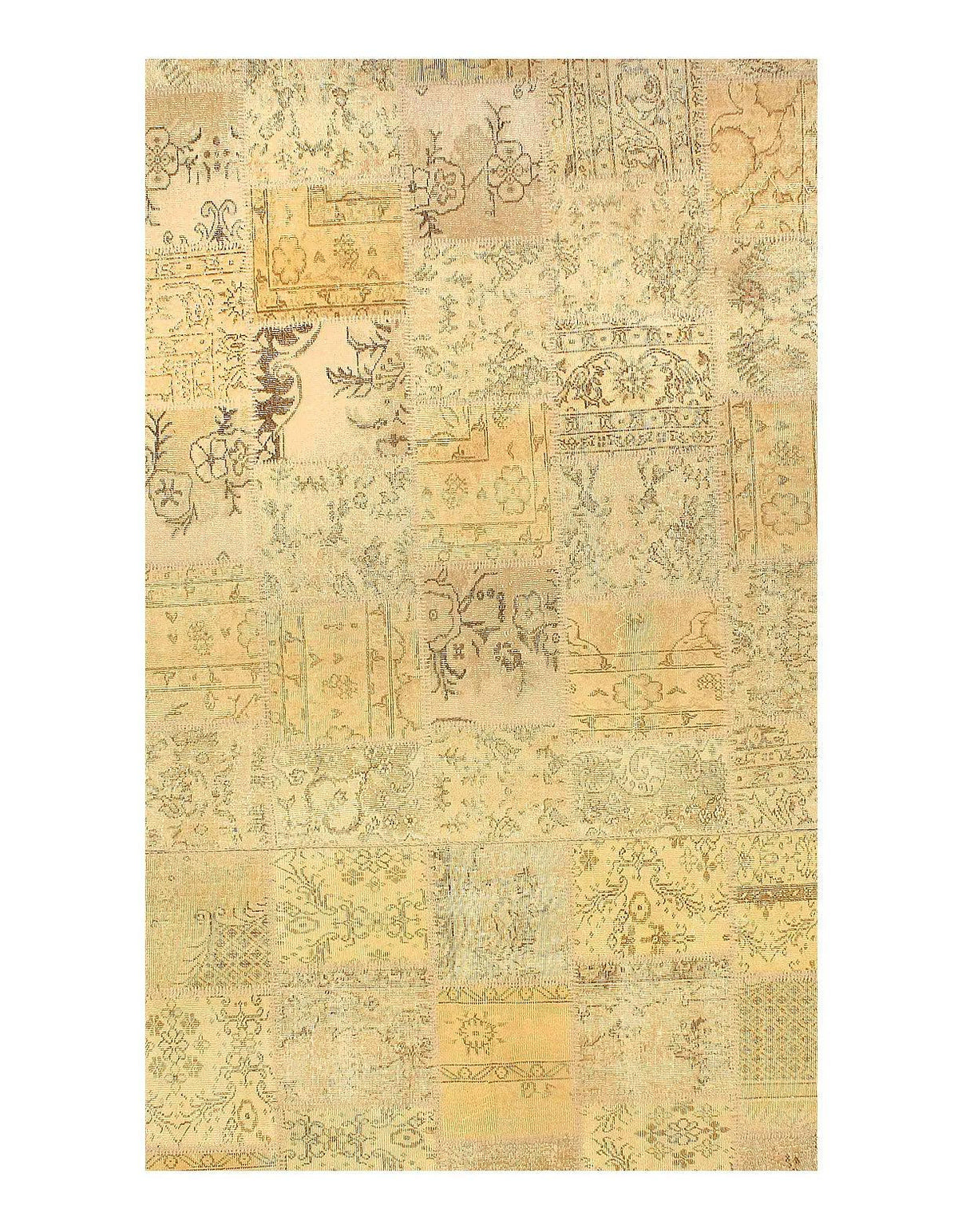 Canvello Ivory Turkish Patchwork Rug - 6' X 9'