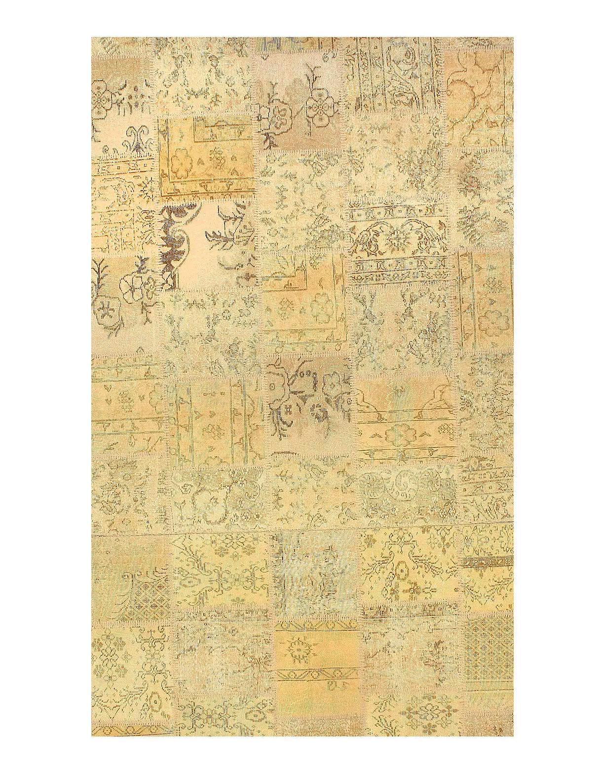 Canvello Ivory Turkish Patchwork Rug - 6' X 9' - Canvello