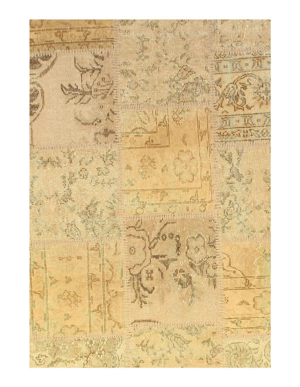 Canvello Ivory Turkish Patchwork Rug - 6' X 9' - Canvello