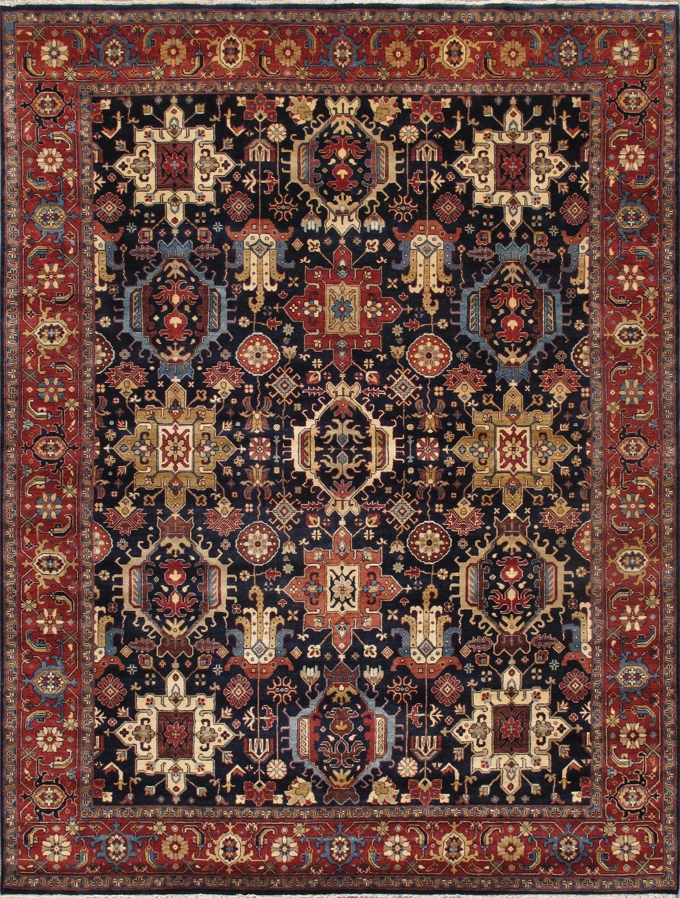 Canvello Karabakh Collection Hand - Knotted Wool Area Rug - 9' X 12'3" - Canvello