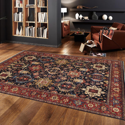 Canvello Karabakh Collection Hand - Knotted Wool Area Rug - 9' X 12'3" - Canvello