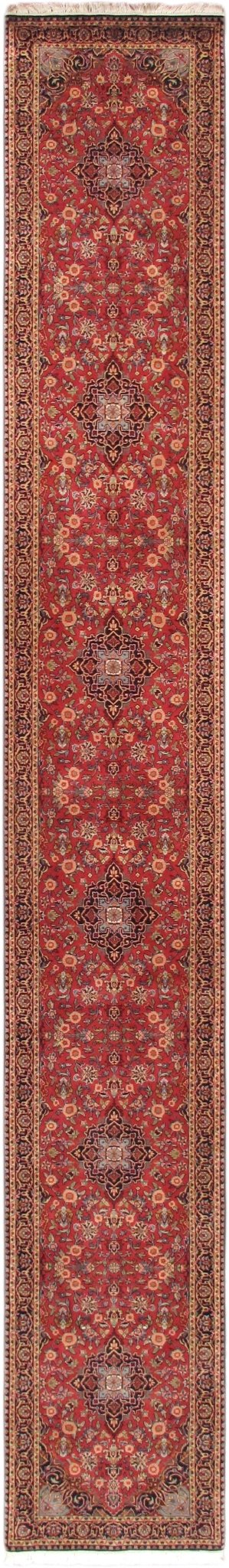 Canvello Kashan Silkroad Design Hand - Knotted Lamb's Wool Runner - 2'6" X 18'4" - Canvello