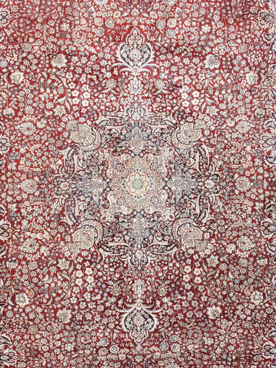 Canvello Kashan Silkroad Design Hand - Knotted Silk Area Rug - 9'3" X 12'1" - Canvello