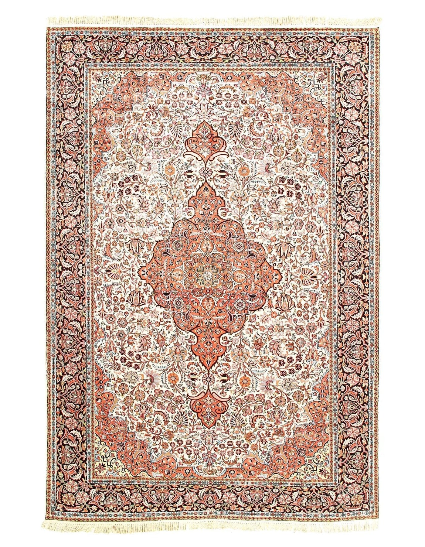 Canvello Kashmir A. Silk Hand - Knotted Rug - 8' X 11'7" - Canvello