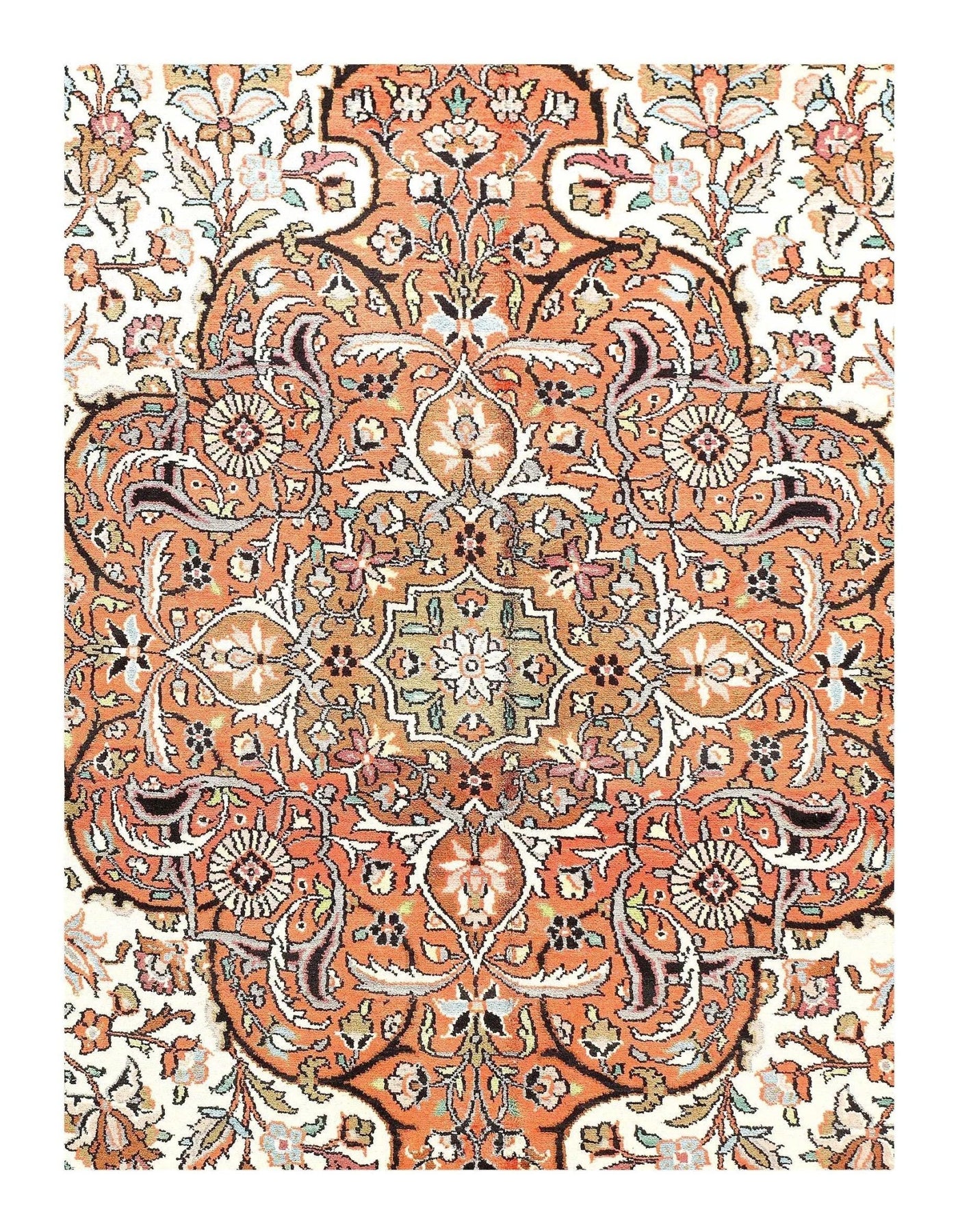 Canvello Kashmir A. Silk Hand - Knotted Rug - 8' X 11'7" - Canvello