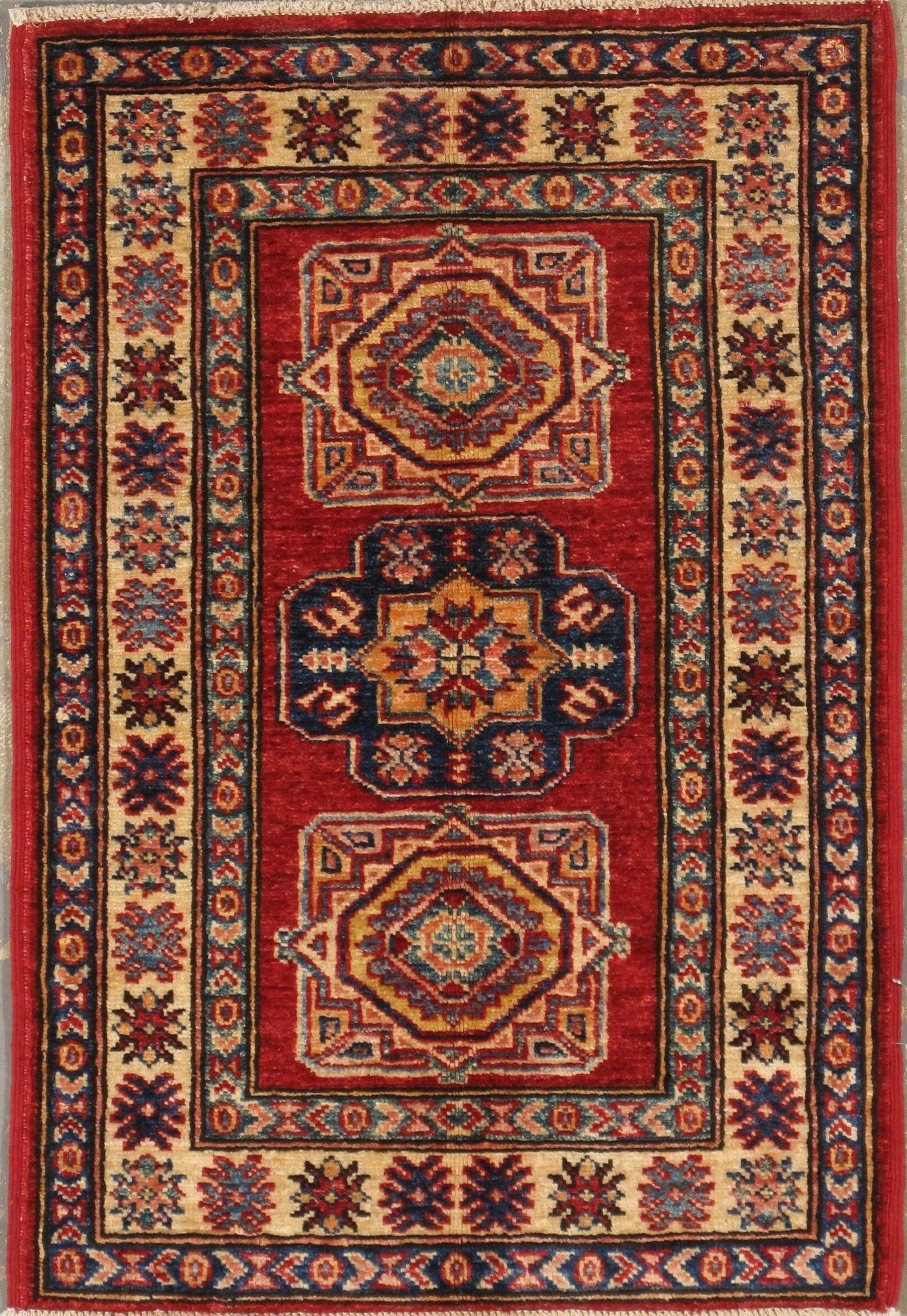 Canvello Kazak Hand - Knotted Lamb's Wool Area Rug - 2' X 2'10" - Canvello