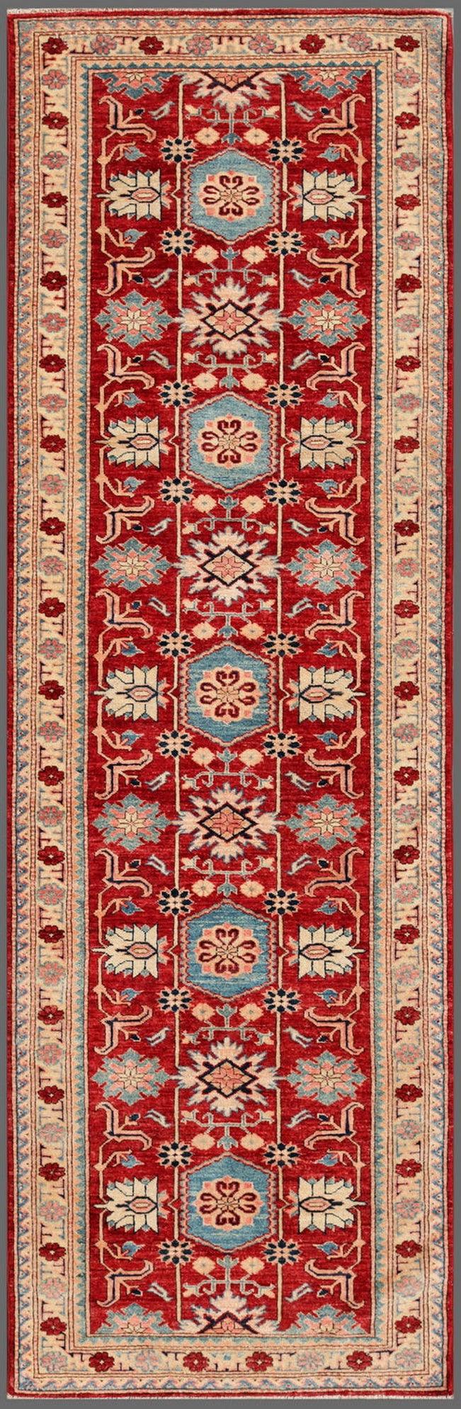 Canvello Kazak Hand - Knotted Lamb's Wool Area Rug - 3'1" X 9'7" - Canvello