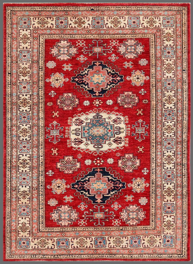 Canvello Kazak Hand - Knotted Lamb's Wool Area Rug - 4'8" X 6'6" - Canvello