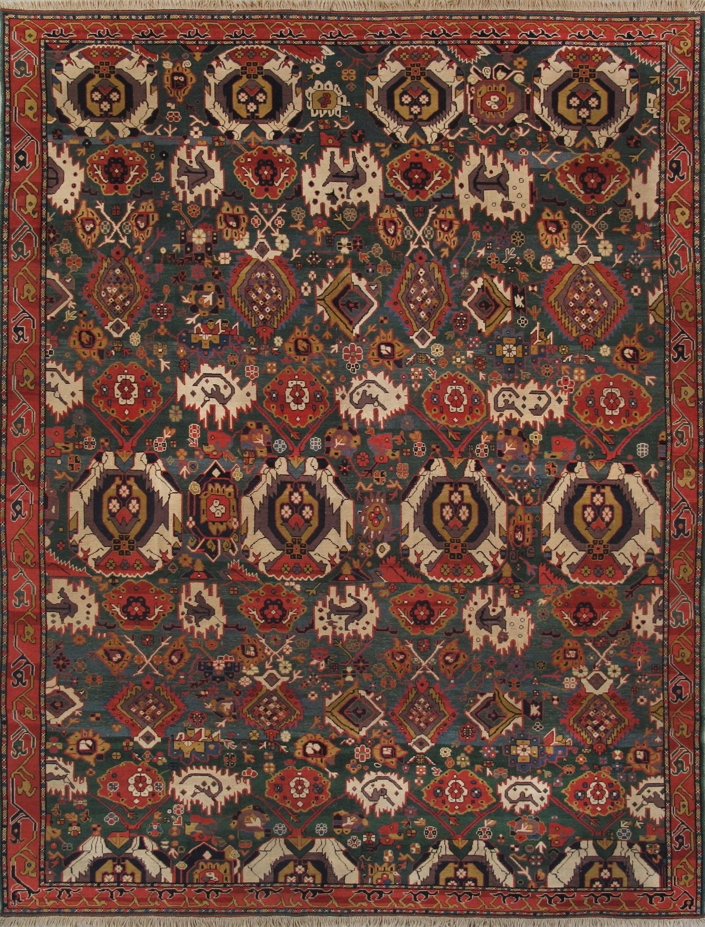 Canvello Kazak Hand - Knotted Lamb's Wool Area Rug - 8'11" X 11'7" - Canvello