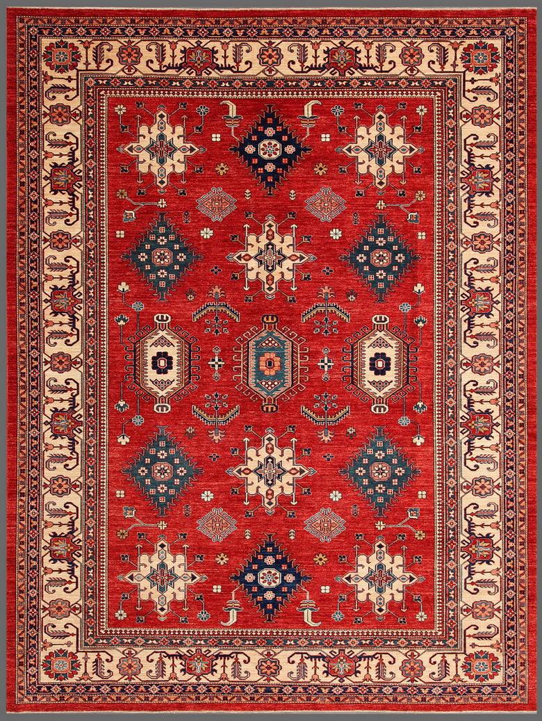 Canvello Kazak Hand - Knotted Lamb's Wool Area Rug - 8'11" X 11'8" - Canvello