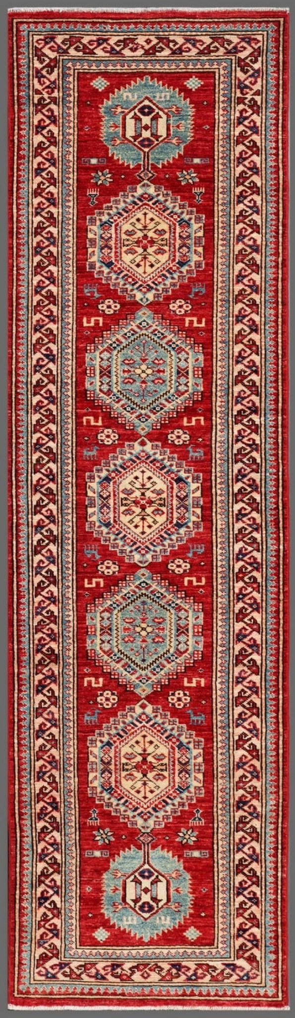 Canvello Kazak Hand - Knotted Lamb's Wool Runner - 2'2" X 7'10" - Canvello