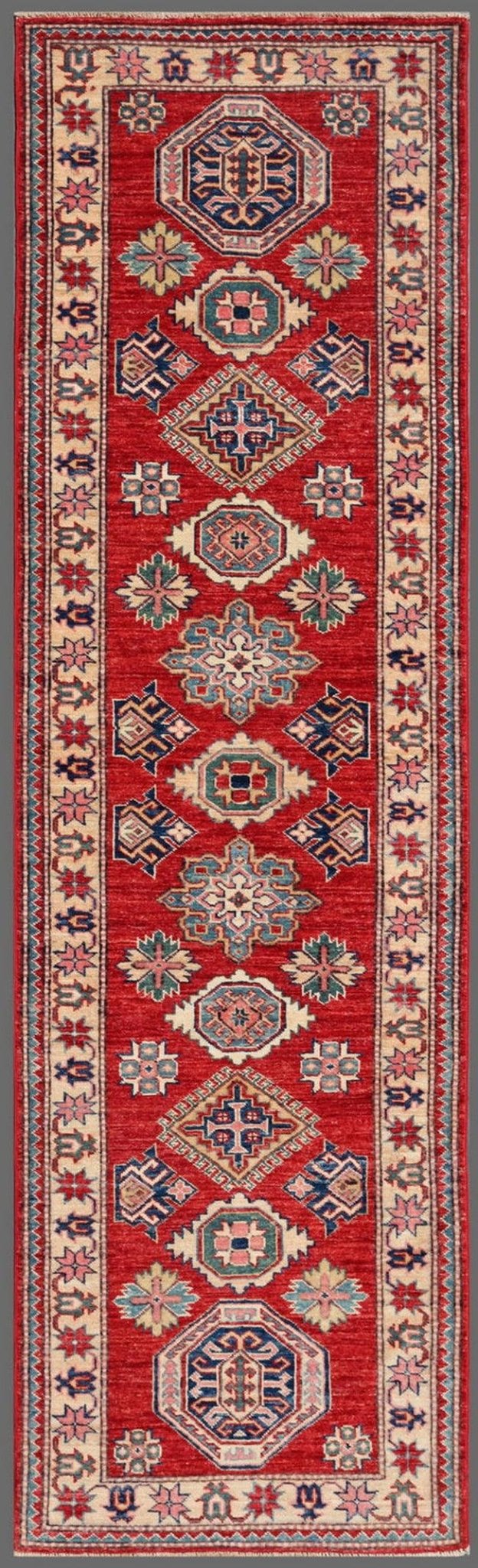 Canvello Kazak Hand - Knotted Lamb's Wool Runner - 2'6" X 8'6" - Canvello