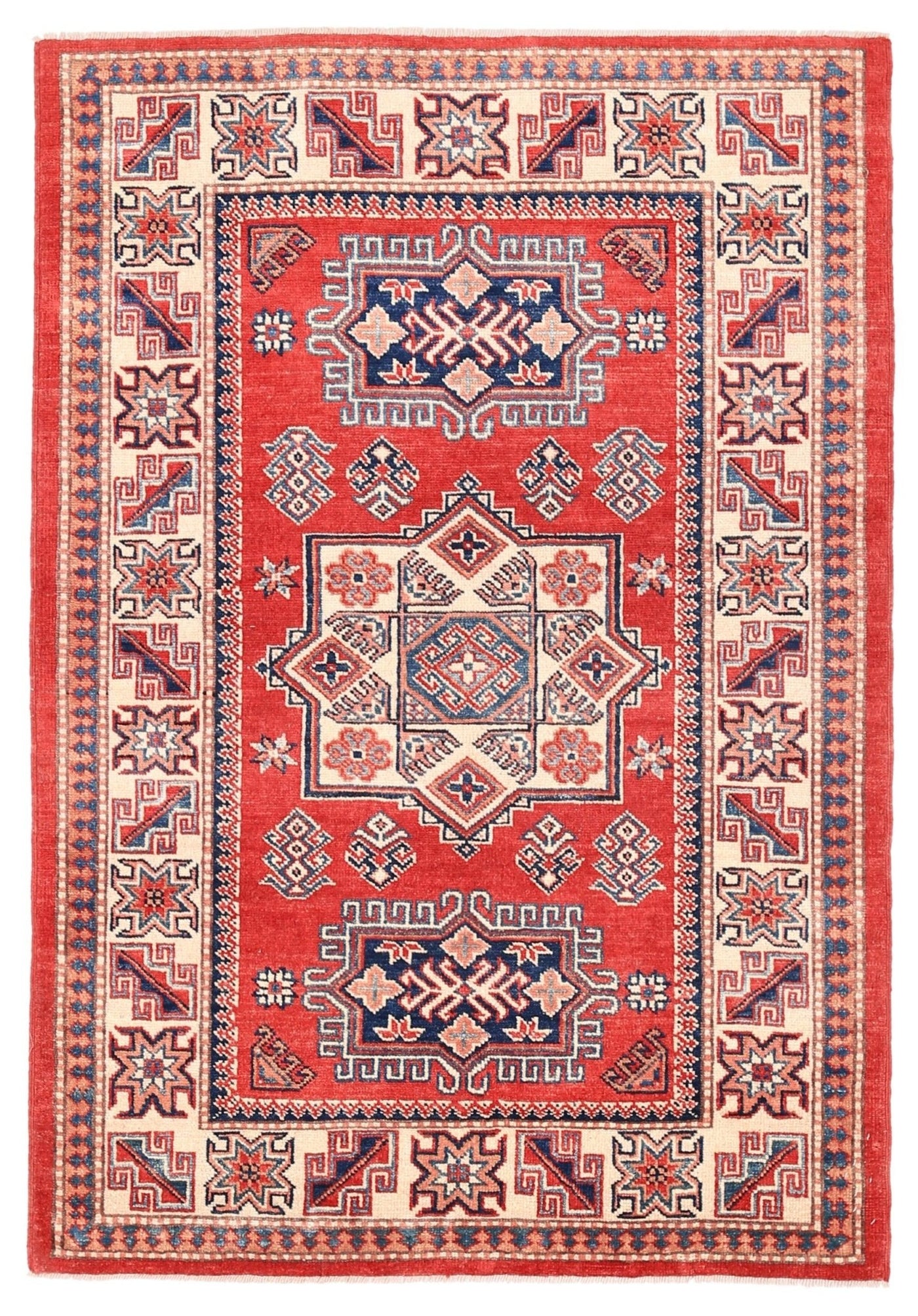 Canvello Kazak Hand - Knotted Wool Area Rug - 3'11" X 5'9" - Canvello