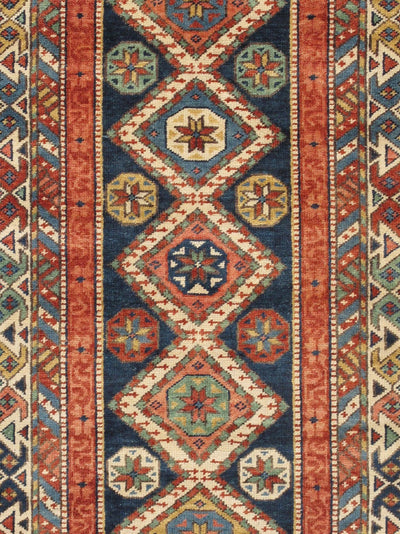 Canvello Kazak Hand-Knotted Wool Area Rug- 4' X 8'2"
