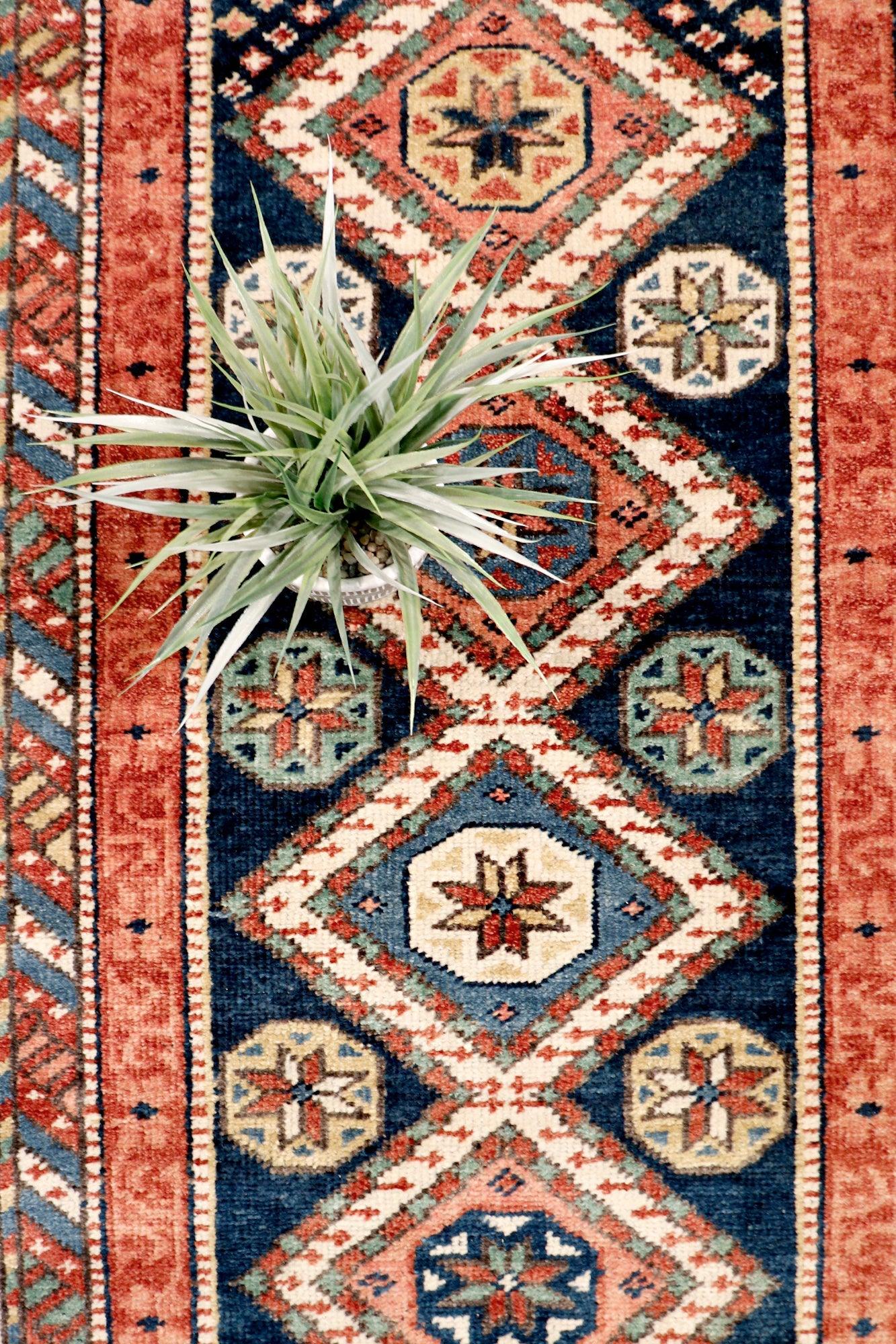 Canvello Kazak Hand - Knotted Wool Area Rug - 4' X 8'2" - Canvello