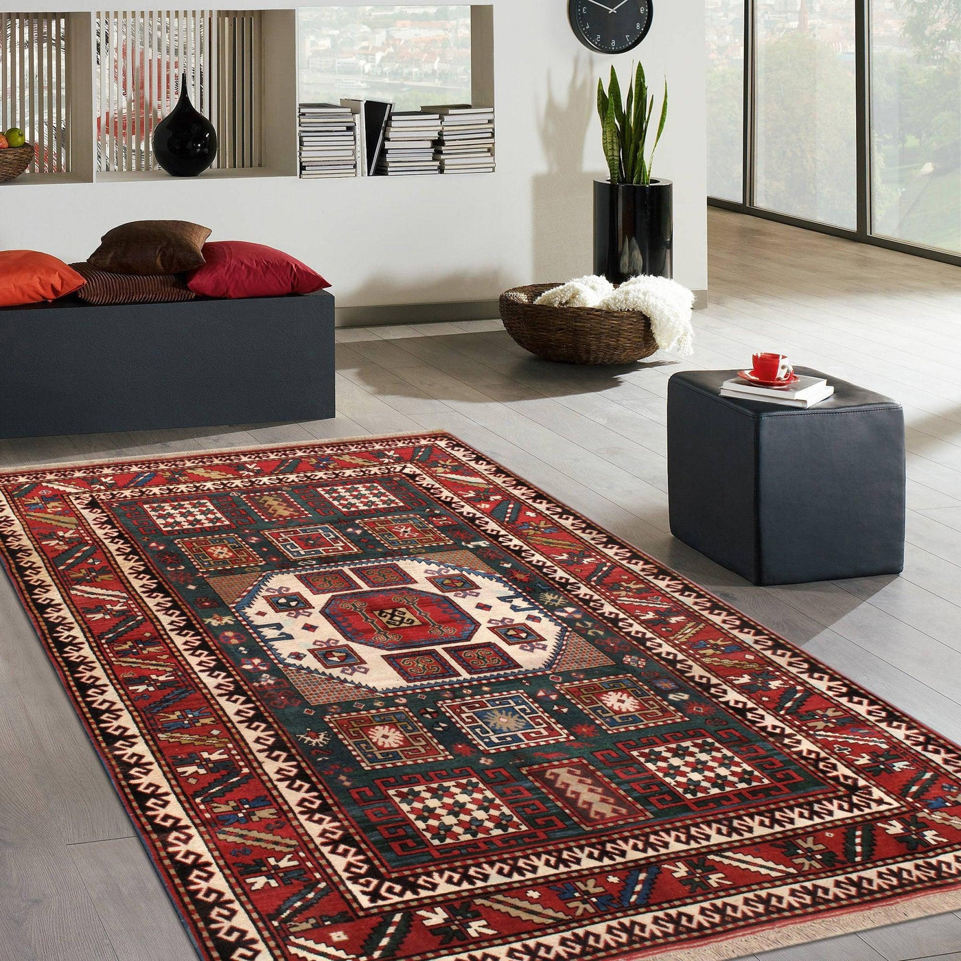 Canvello Kazak Hand - Knotted Wool Area Rug - 5'10" X 8'6" - Canvello