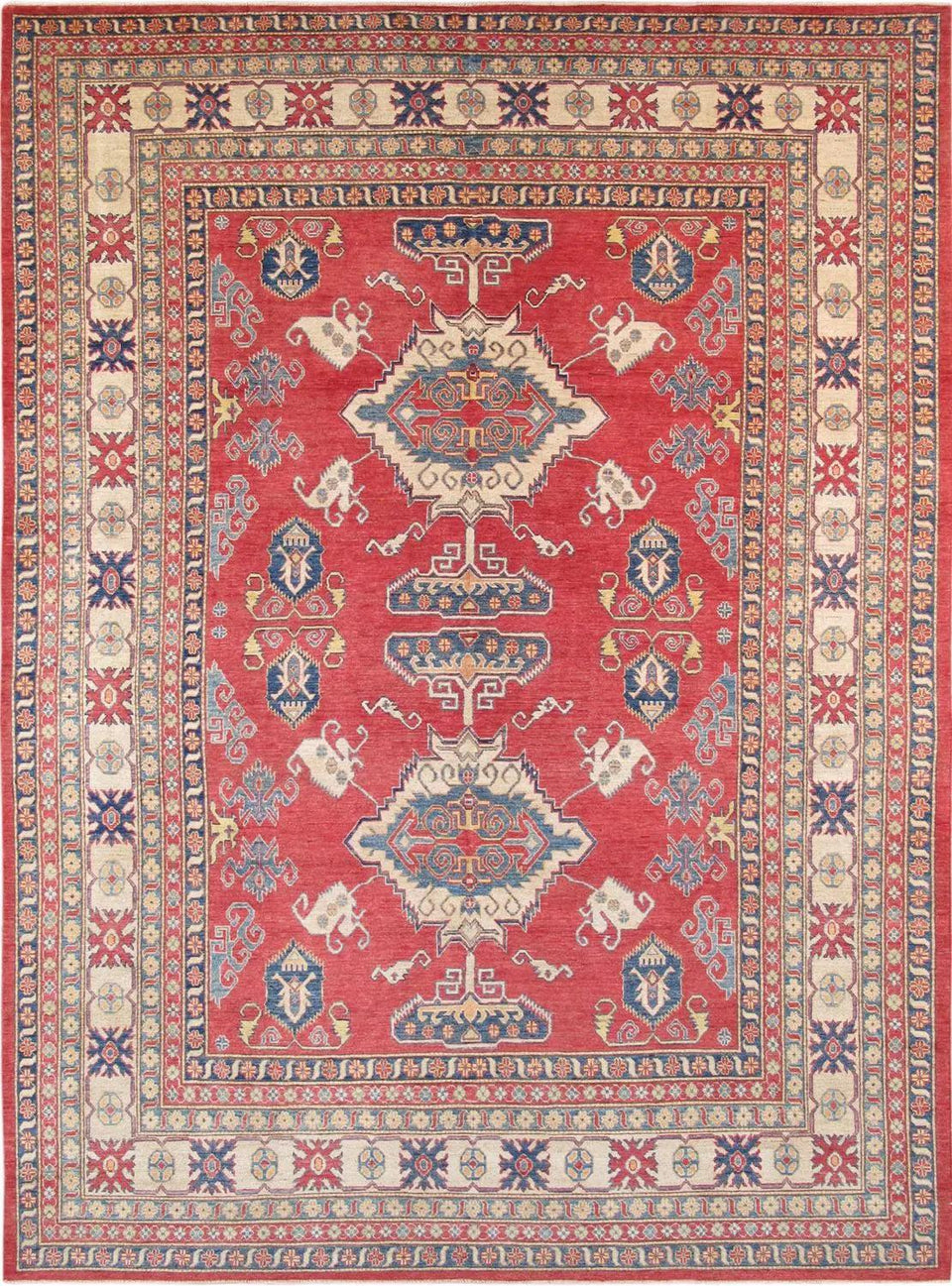 Canvello Kazak Hand-Knotted Wool Area Rug- 9'7" X 13'4"