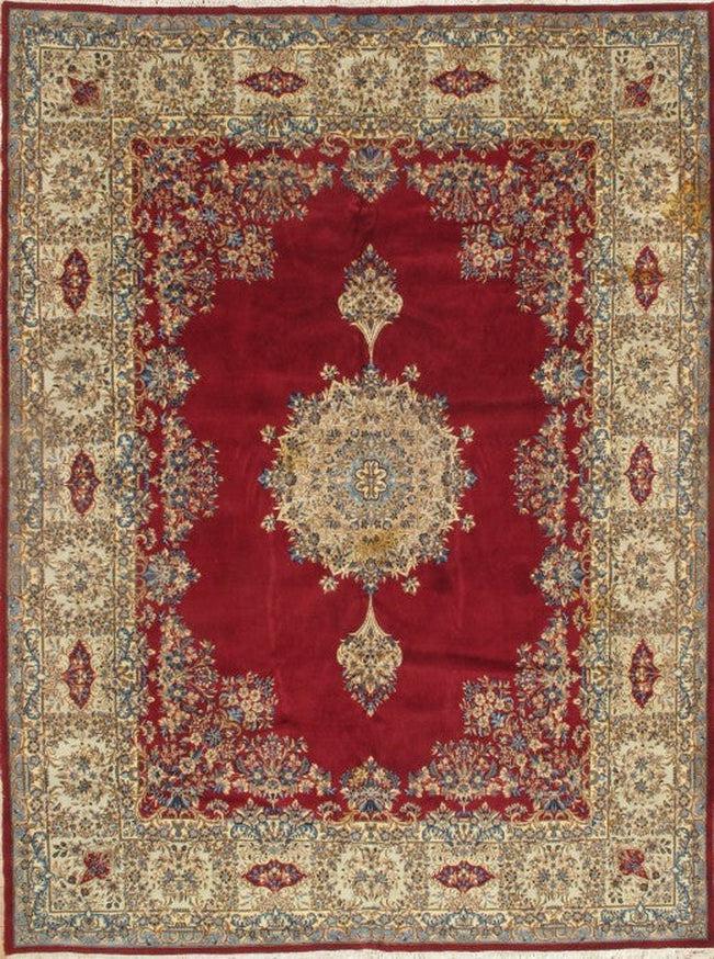 Canvello Kerman Antique Red Silkroad Rug - 9'4'' X 12'8'' - Canvello