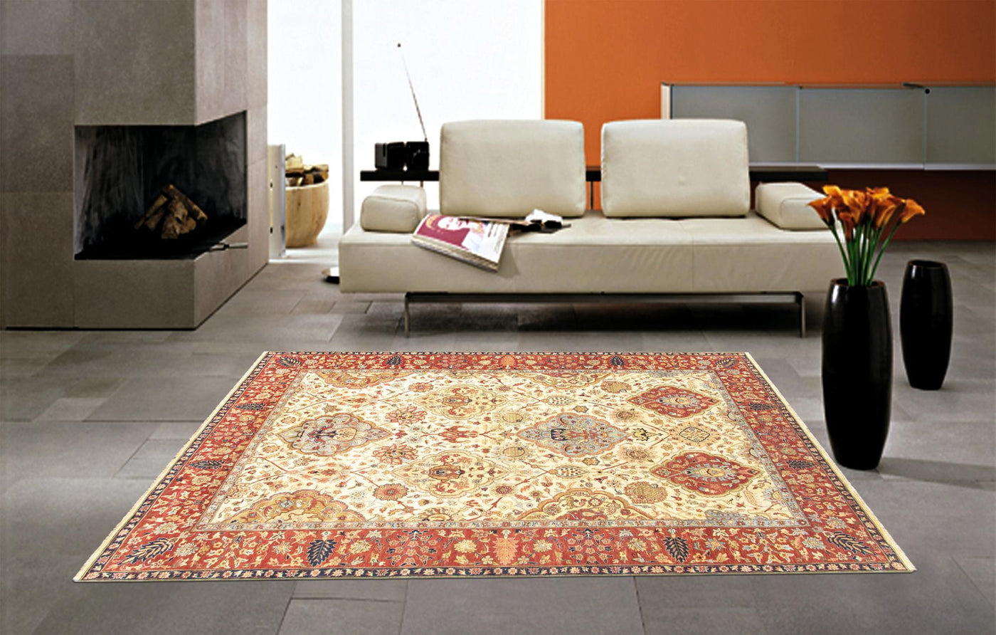 Canvello Kerman Hand - Knotted Lamb's Wool Area Rug - 8'11" X 11'10" - Canvello