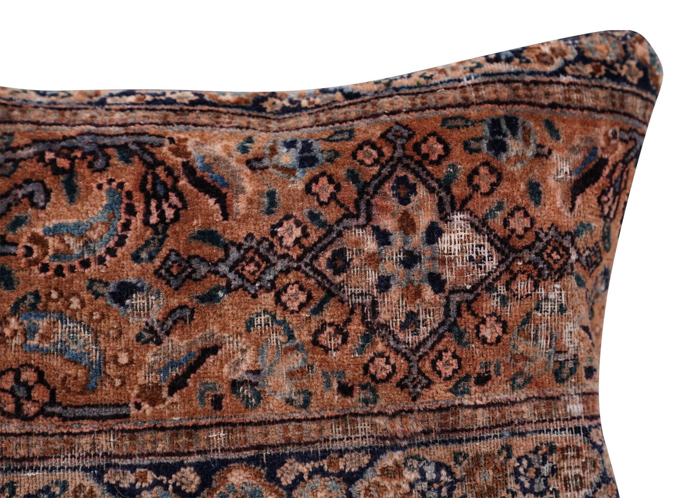 Canvello Kerman Rug Brown Throw Pillow - 18"x18" - Canvello