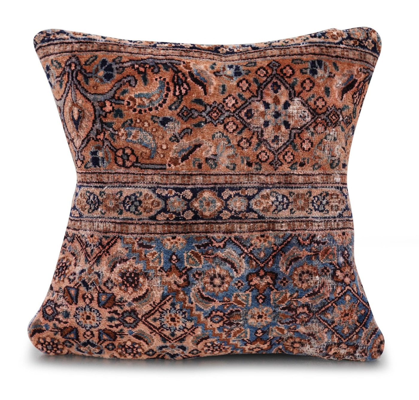 Canvello Kerman Rug Brown Throw Pillow - 18"x18" - Canvello