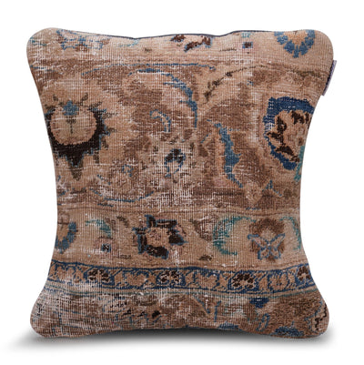 Canvello Kerman Rug Brown Throw Pillows - 18"x18" - Canvello