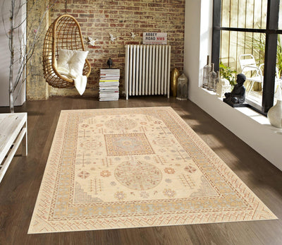 Canvello Khotan Collection Hand - Knotted Lamb's Wool Area Rug - 8'4" X 11'10" - Canvello