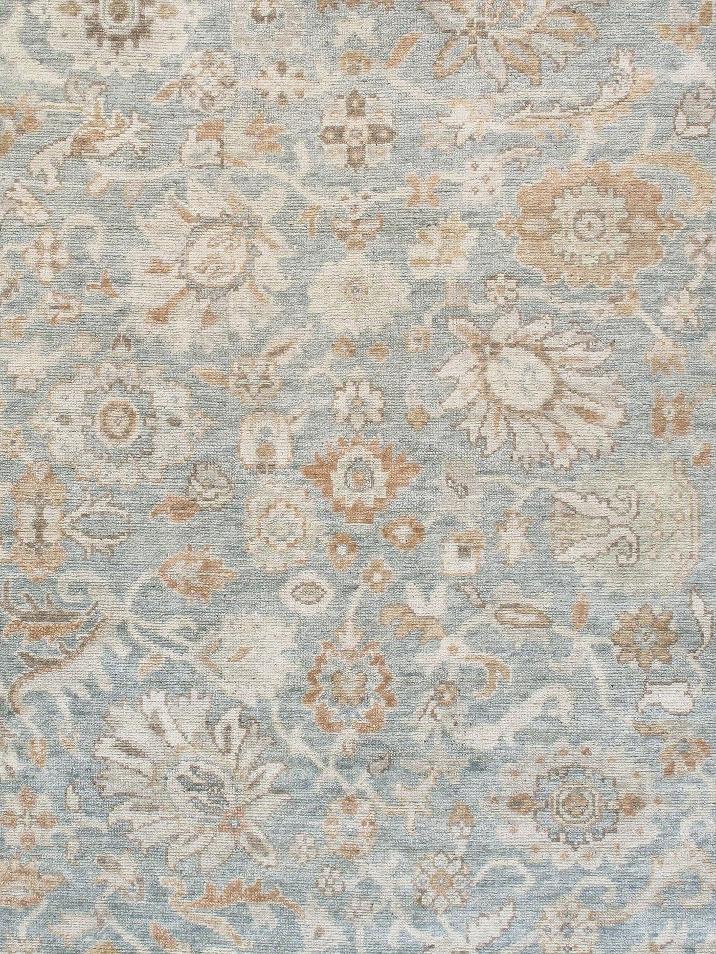 Canvello Khotan Collection Hand-Knotted Wool L. Blue Area Rug-10' 2" X 14' 2" canvellollc