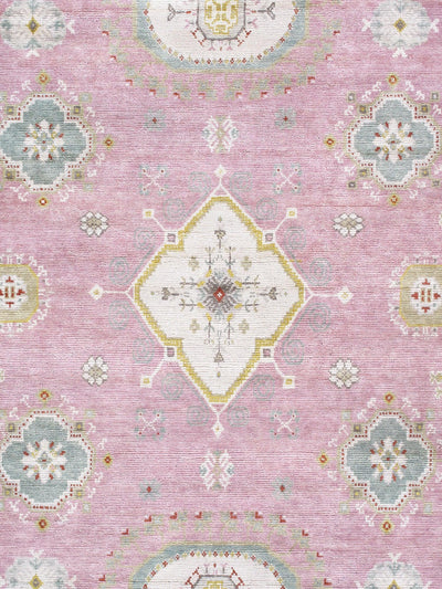 Canvello Khotan Collection Hand-Knotted Wool Rose Area Rug- 8' 1" X 10' 0" canvellollc