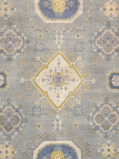 Canvello Khotan Transitional Hand-Knotted Wool Area Rug- 9'1" X 12'2"