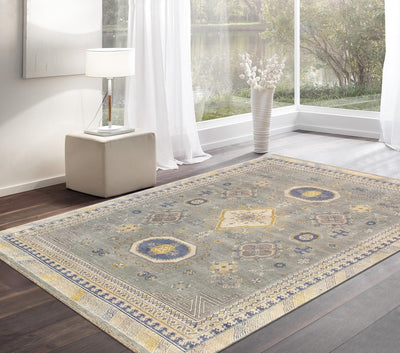 Canvello Khotan Transitional Hand - Knotted Wool Area Rug - 9'1" X 12'2" - Canvello