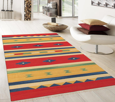 Canvello Kilim Collection Hand - Woven Cotton Area Rug - 8' X 10' - Canvello