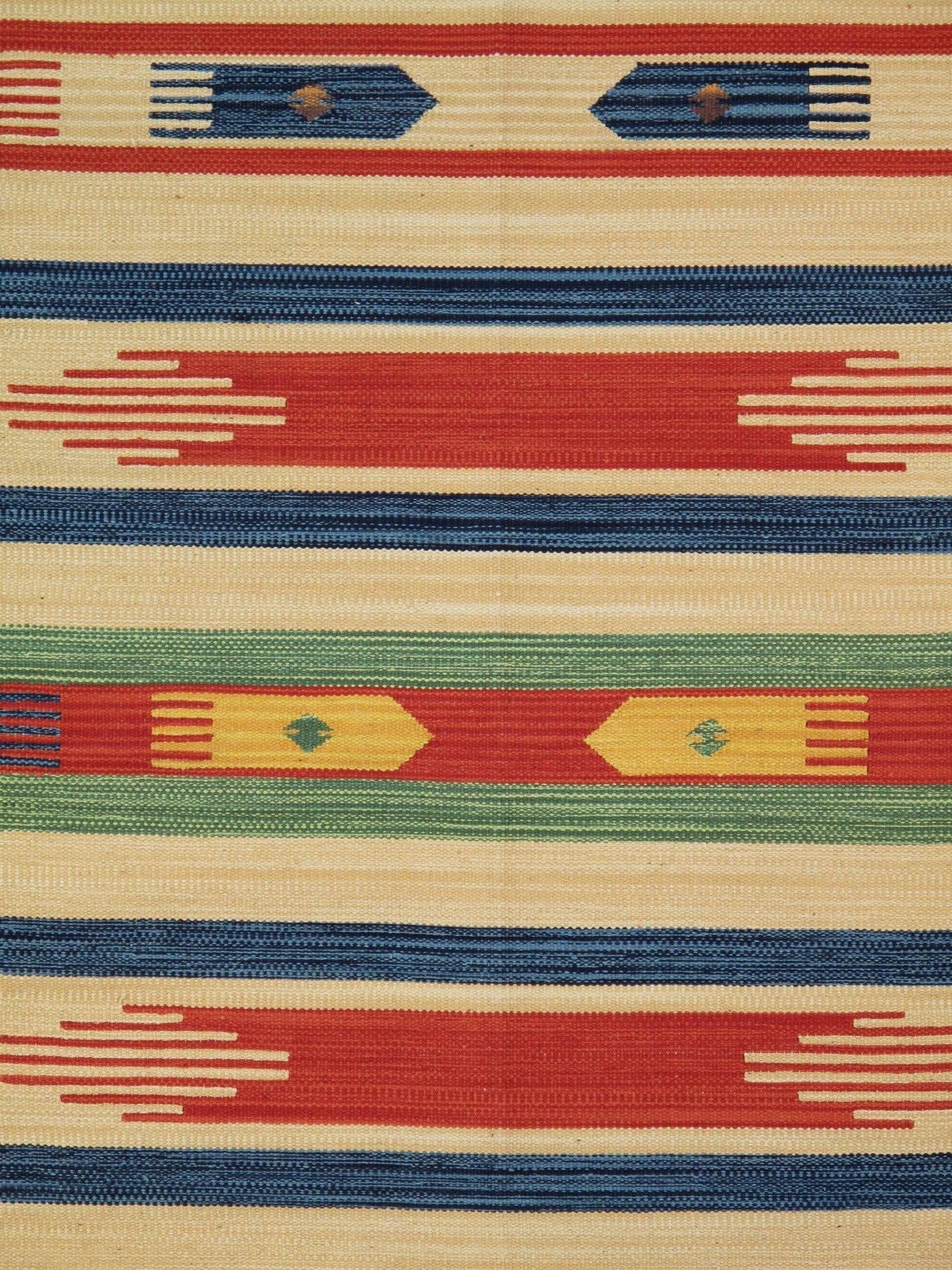 Canvello Kilim Collection Hand-Woven Cotton Area Rug- 8' X 10'