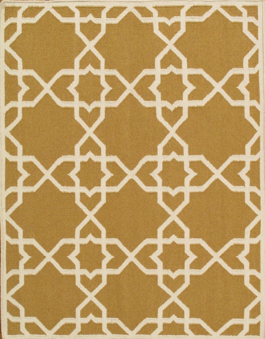 Canvello Kilim Flat Weave Lamb's Wool Area Rug - 6' X 9' - Canvello